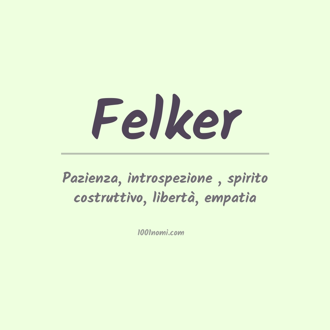 Significato del nome Felker