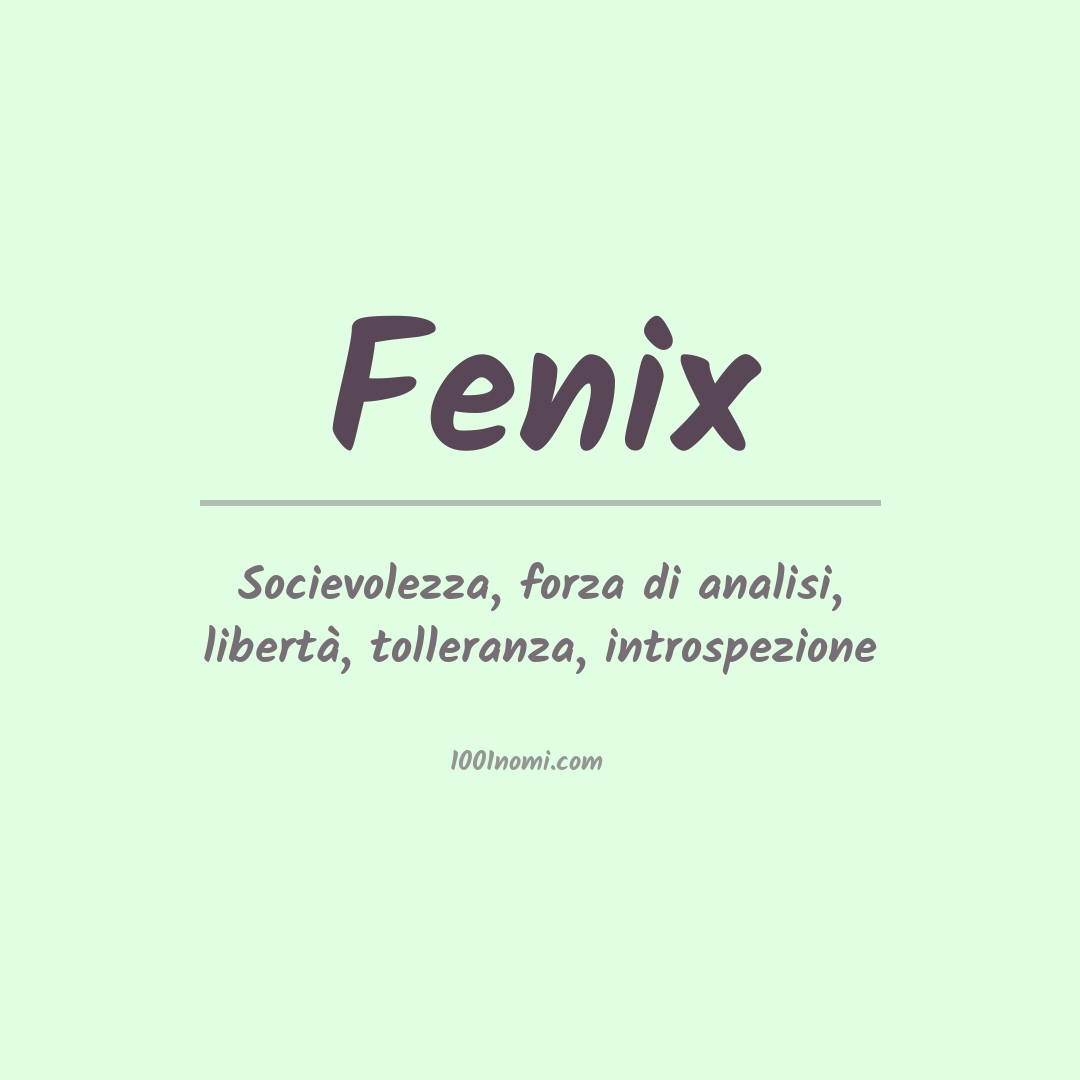 Significato del nome Fenix