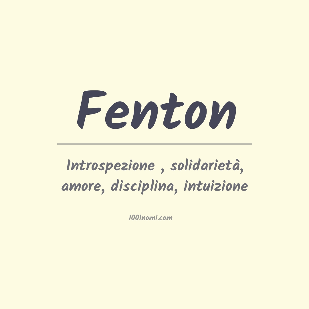 Significato del nome Fenton