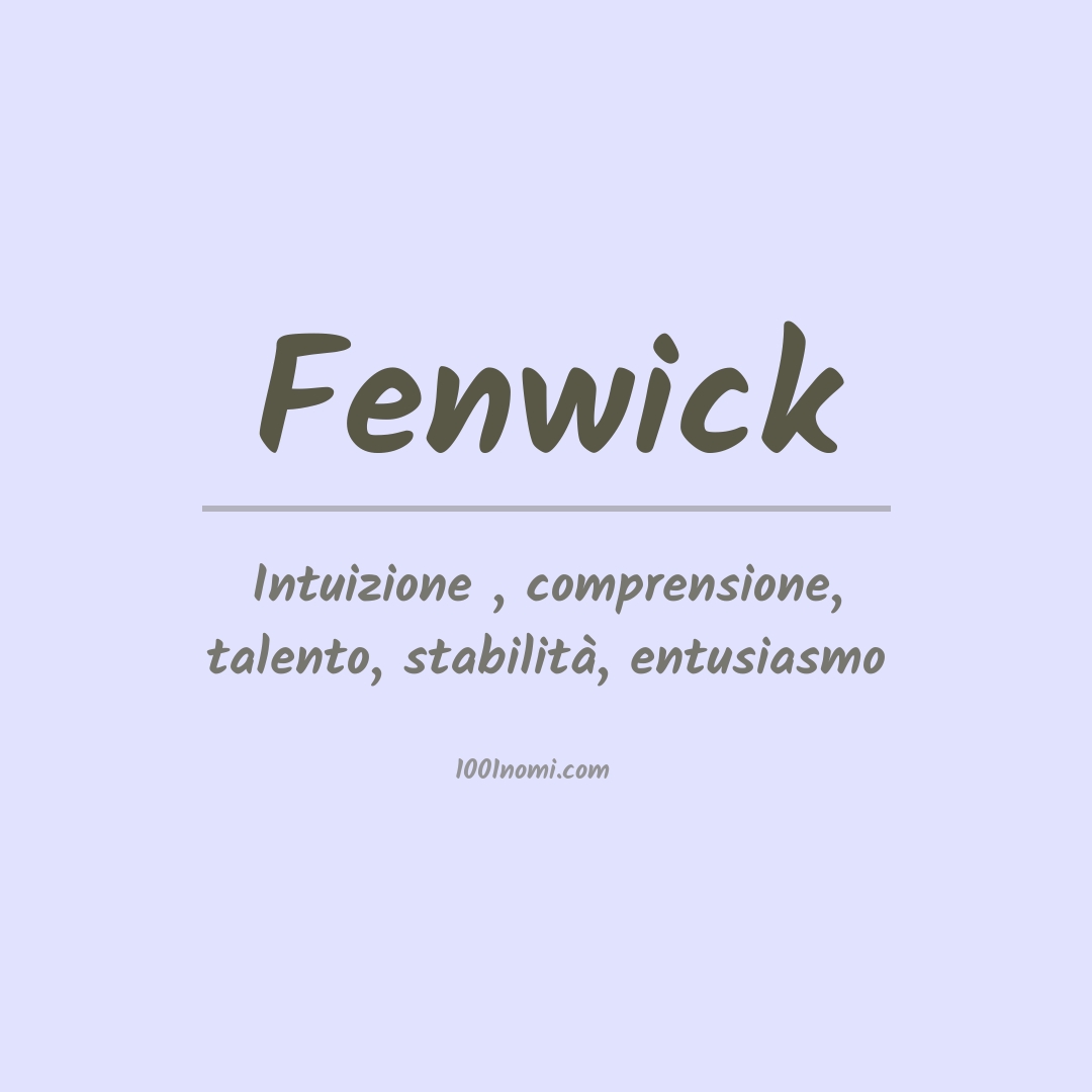 Significato del nome Fenwick