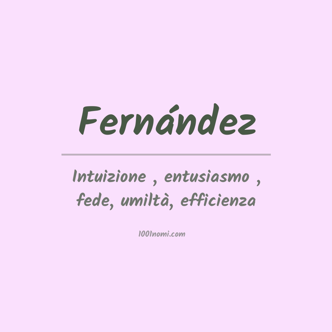 Significato del nome Fernández