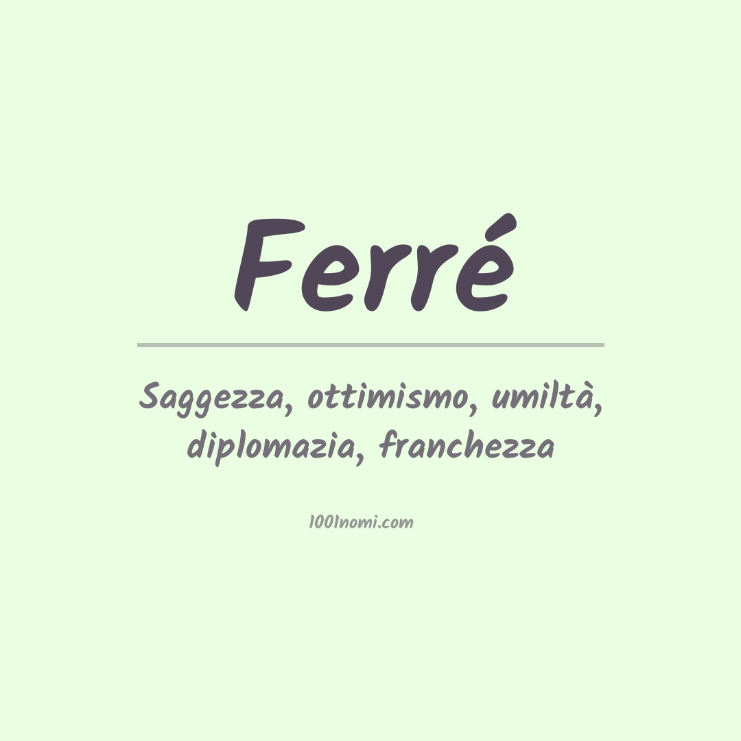 Significato del nome Ferré Significato del nome Ferré