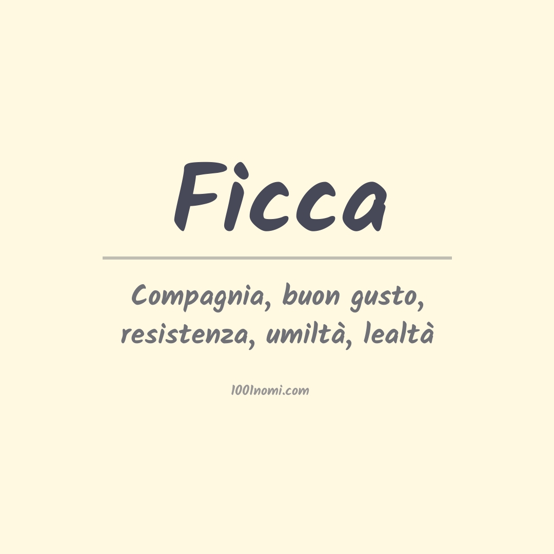 Significato del nome Ficca