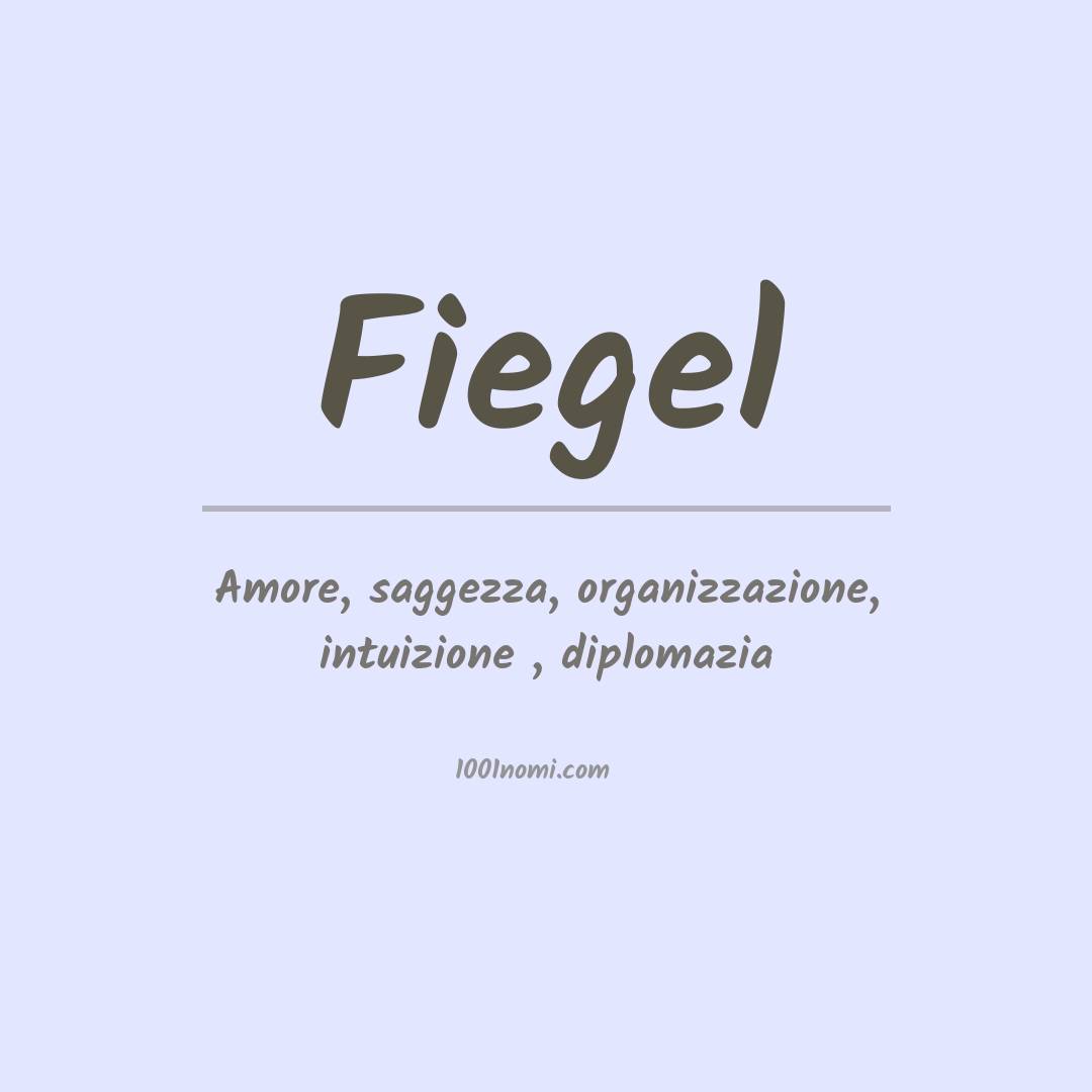 Significato del nome Fiegel