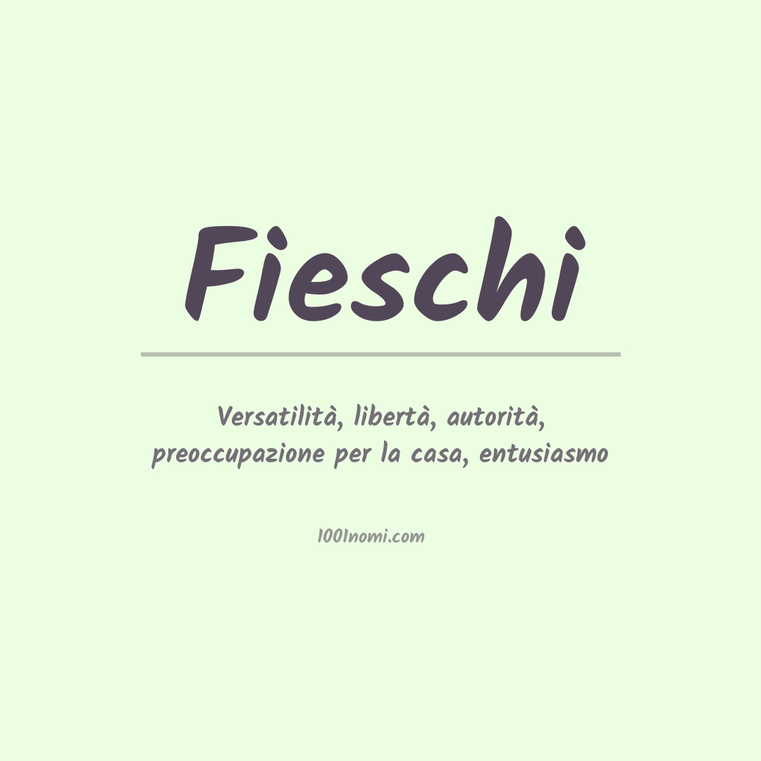 Significato del nome Fieschi Significato del nome Fieschi