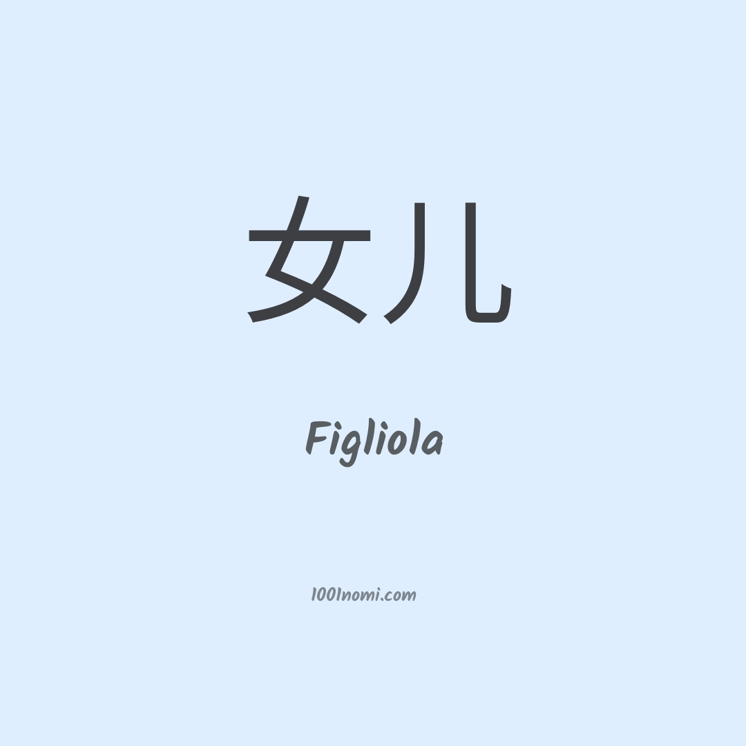 Figliola in cinese Figliola in cinese
