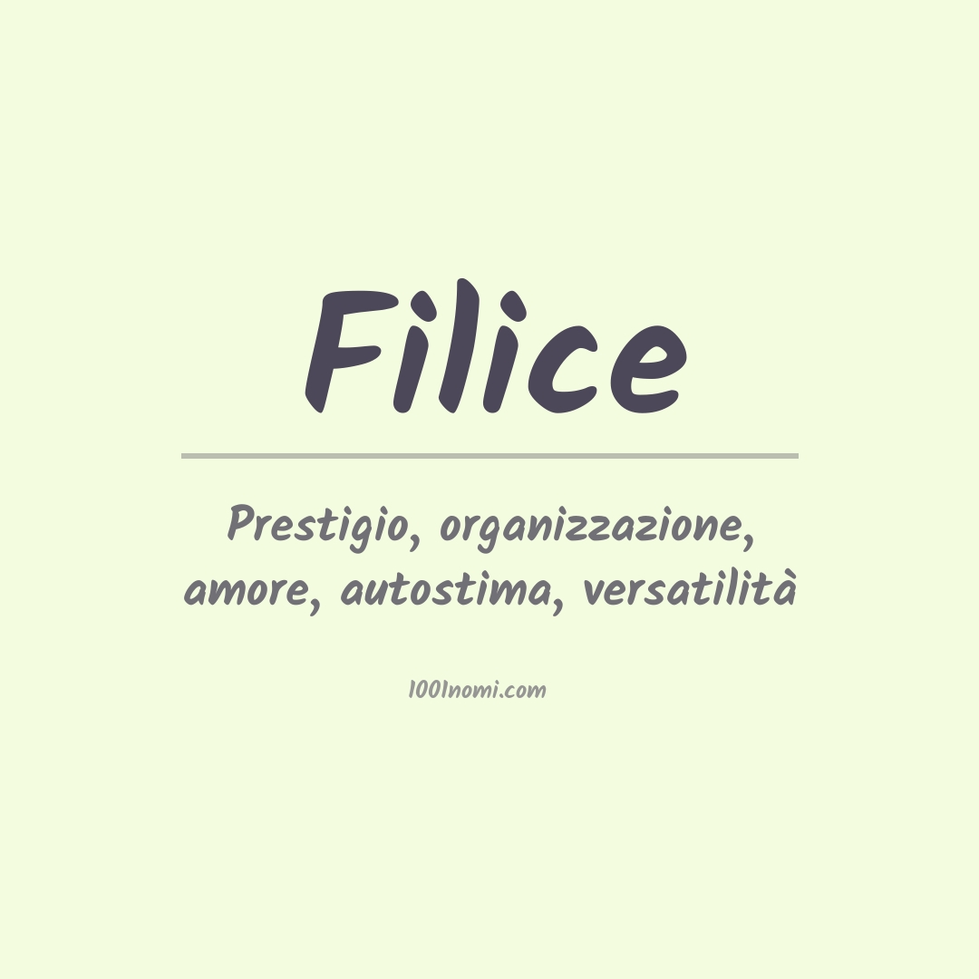 Significato del nome Filice