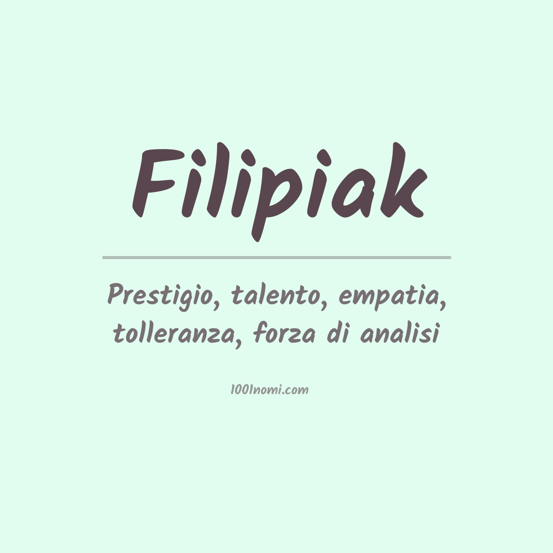 Significato del nome Filipiak