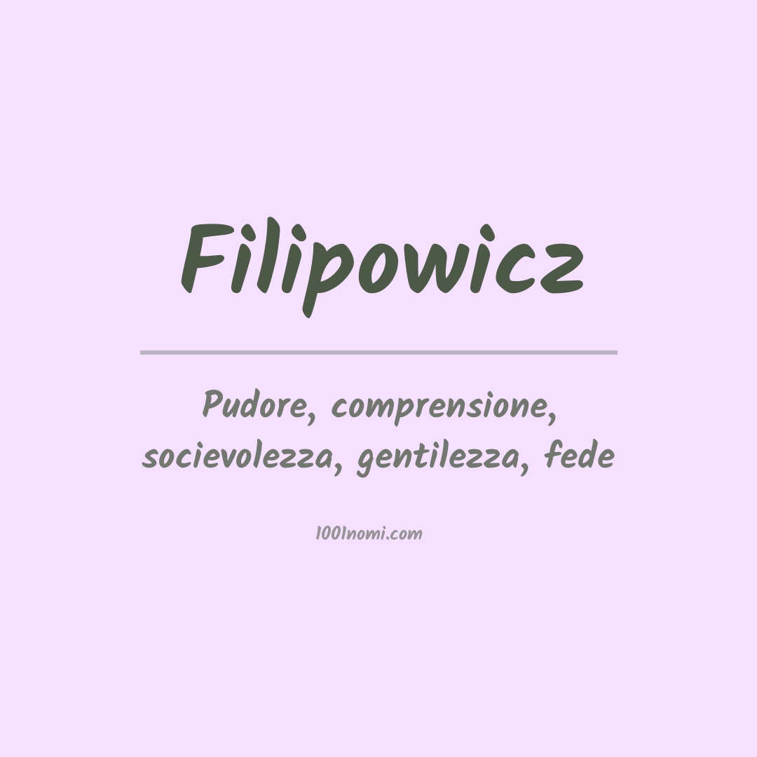 Significato del nome Filipowicz