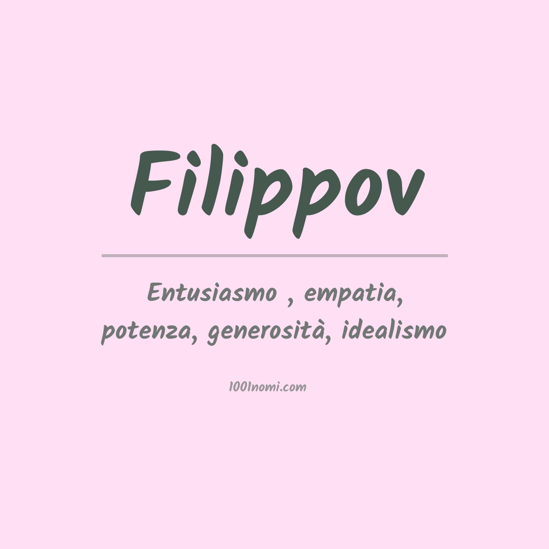 Significato del nome Filippov