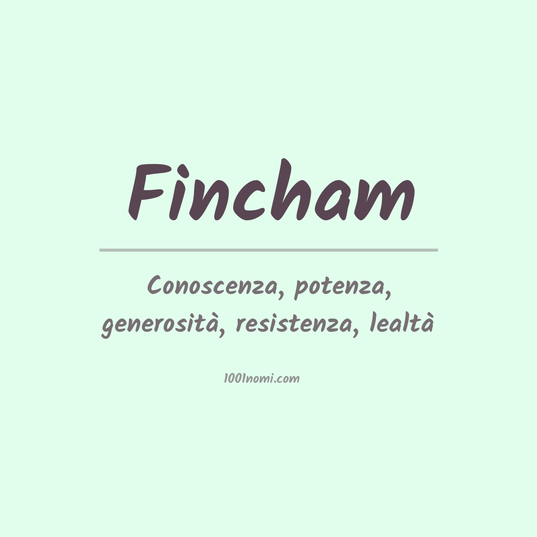 Significato del nome Fincham