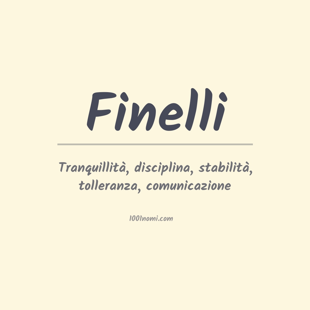 Significato del nome Finelli