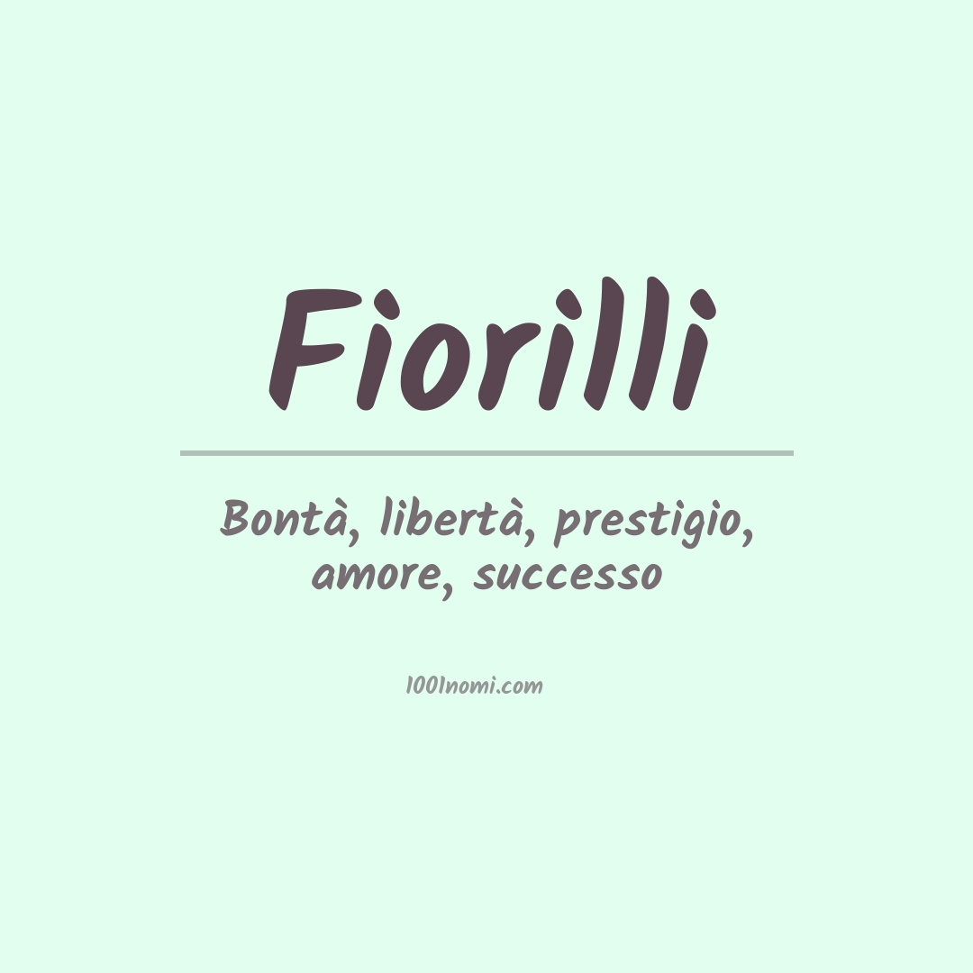Significato del nome Fiorilli Significato del nome Fiorilli