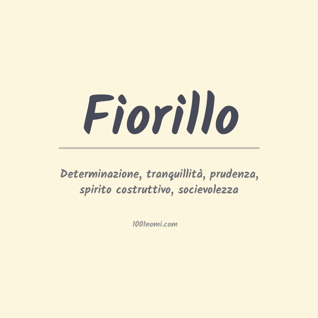 Significato del nome Fiorillo