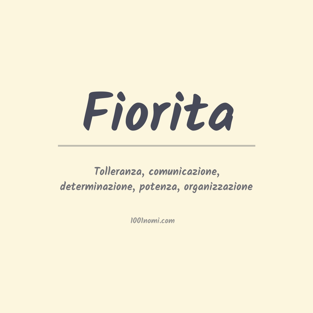 Significato del nome Fiorita