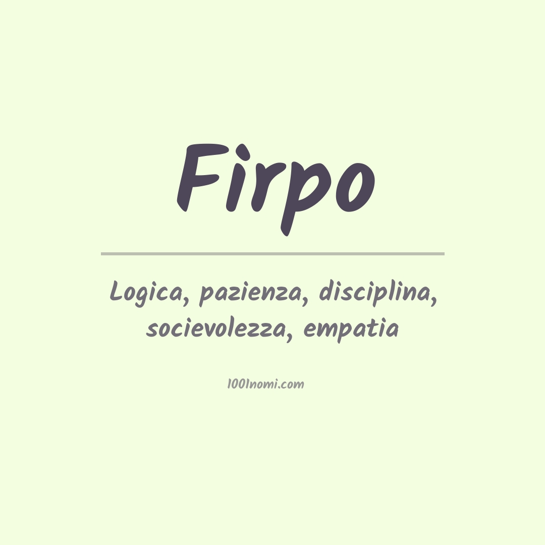 Significato del nome Firpo