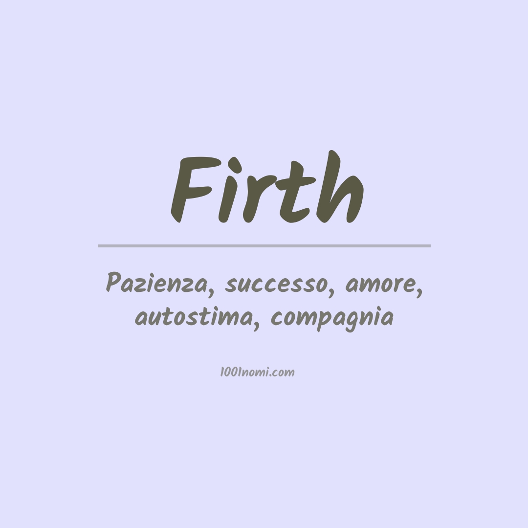 Significato del nome Firth