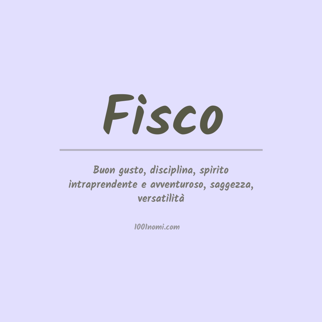 Significato del nome Fisco