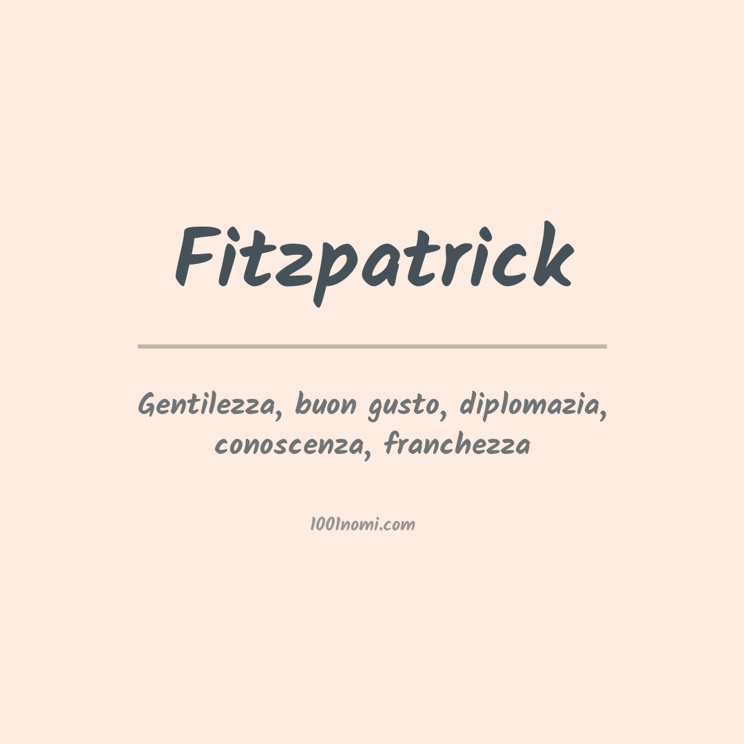 Significato del nome Fitzpatrick