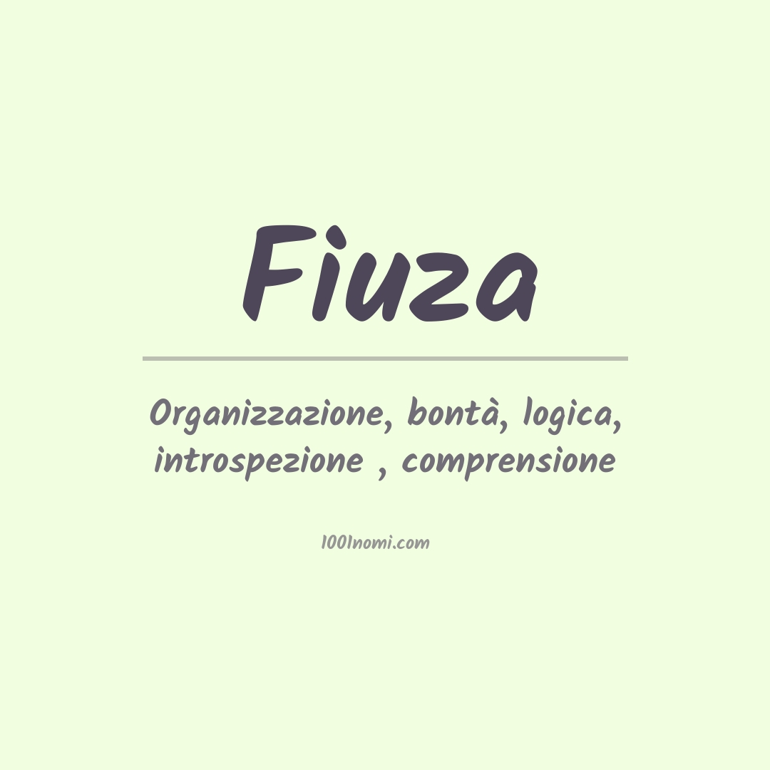 Significato del nome Fiuza