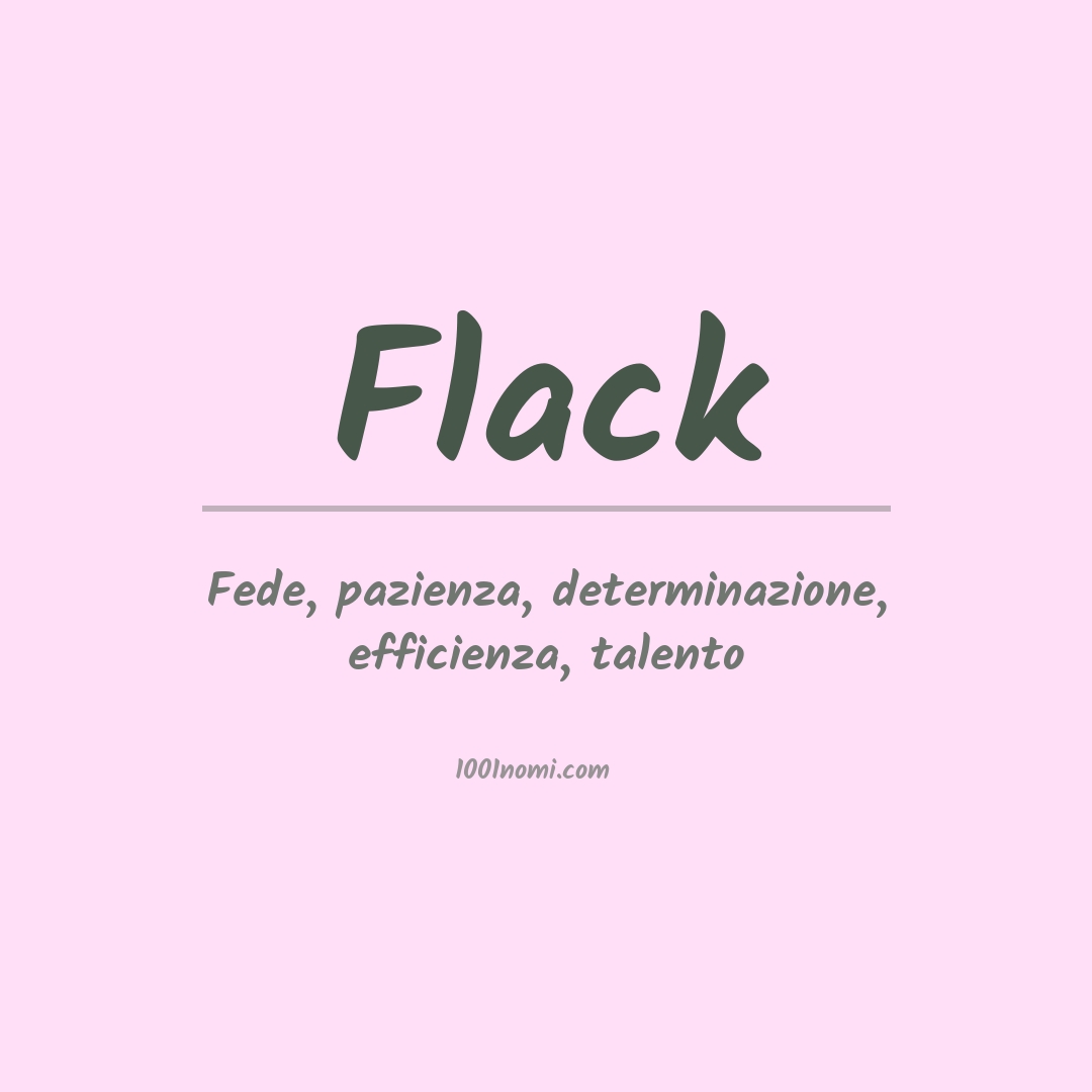 Significato del nome Flack