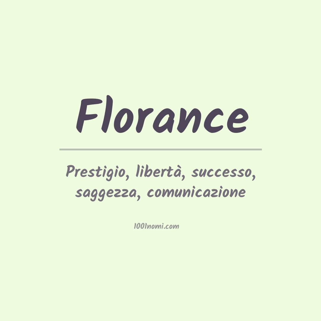 Significato del nome Florance