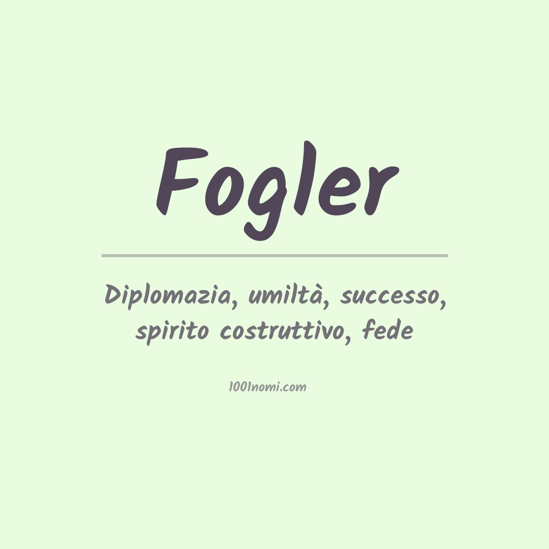 Significato del nome Fogler