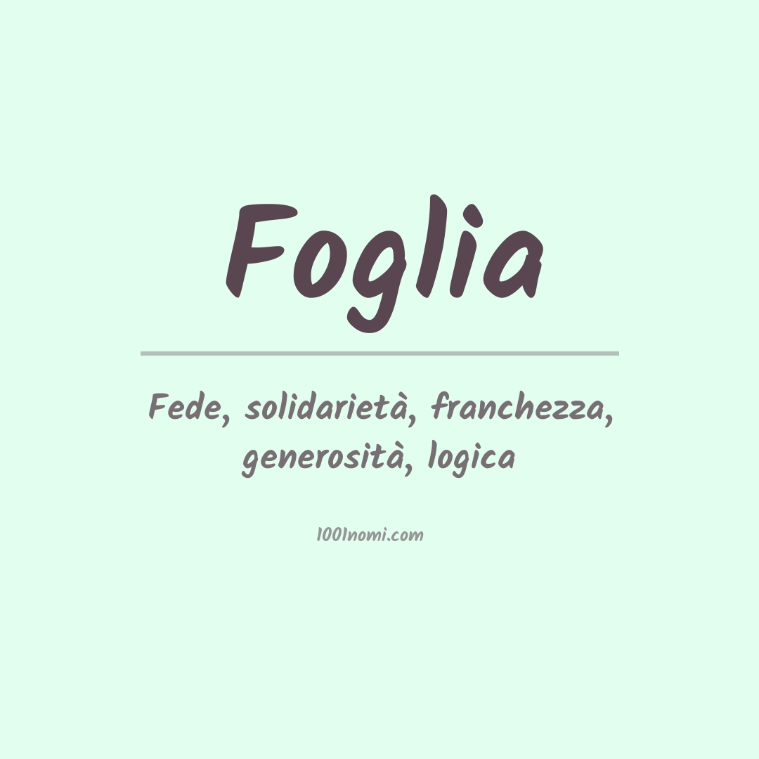 Significato del nome Foglia