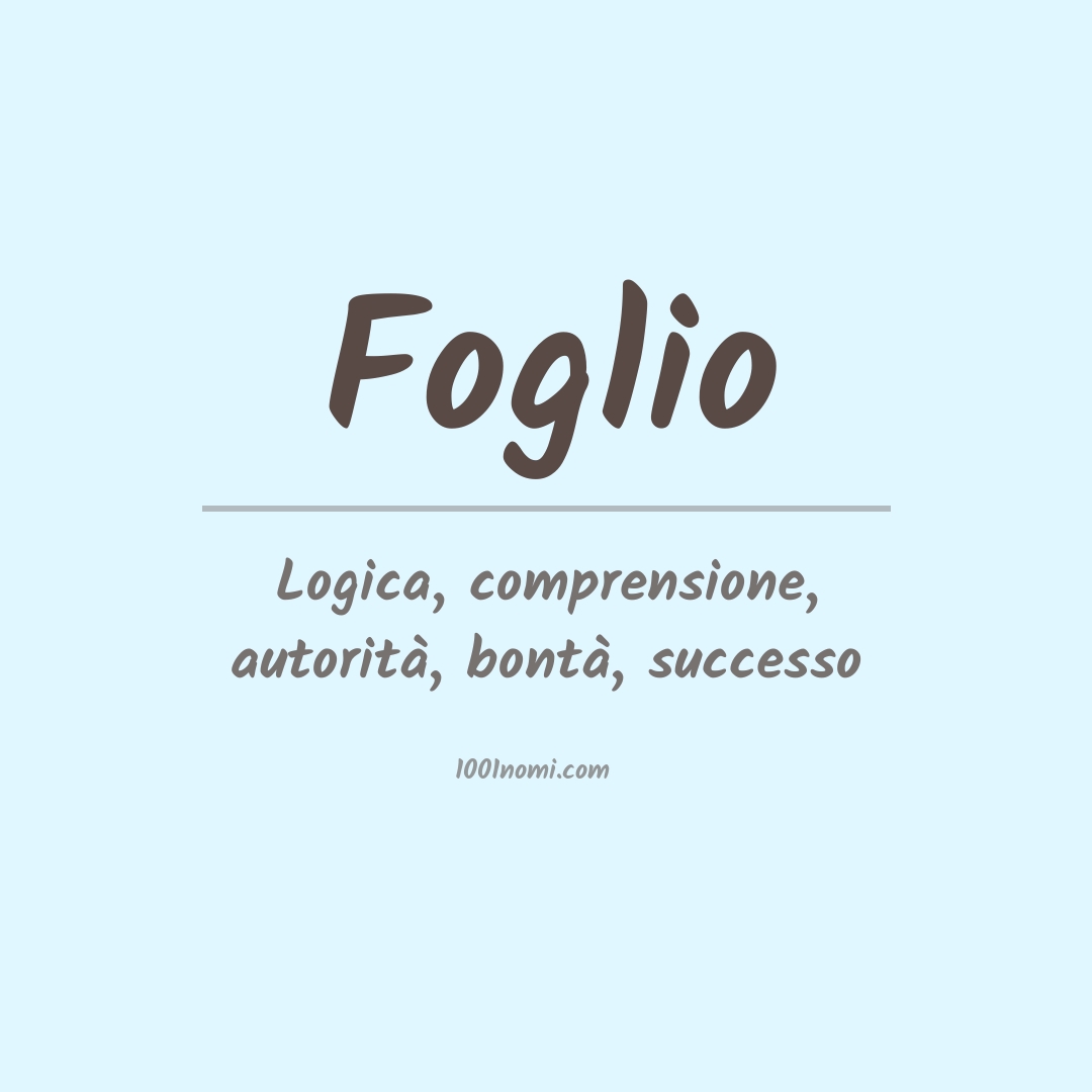 Significato del nome Foglio