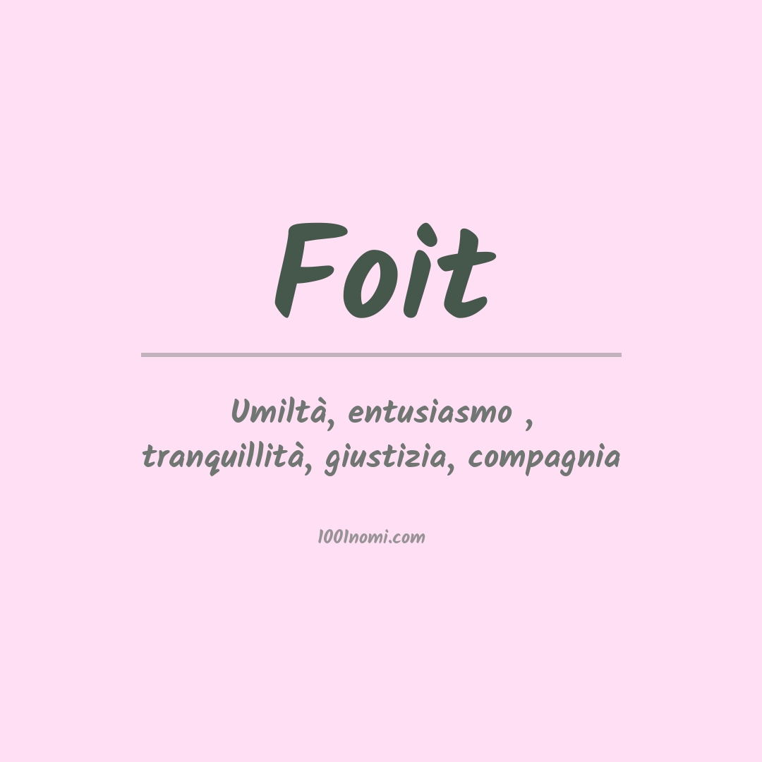 Significato del nome Foit