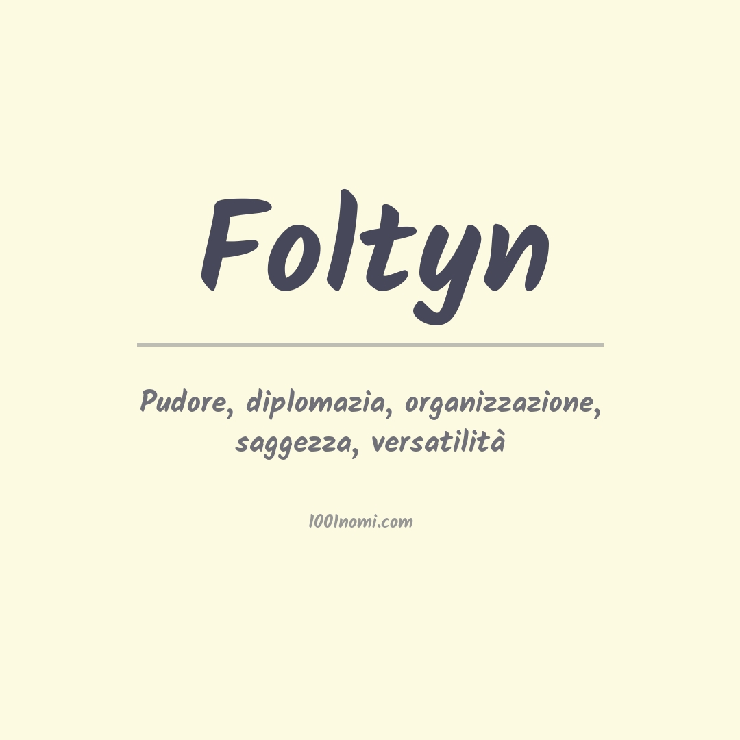 Significato del nome Foltyn