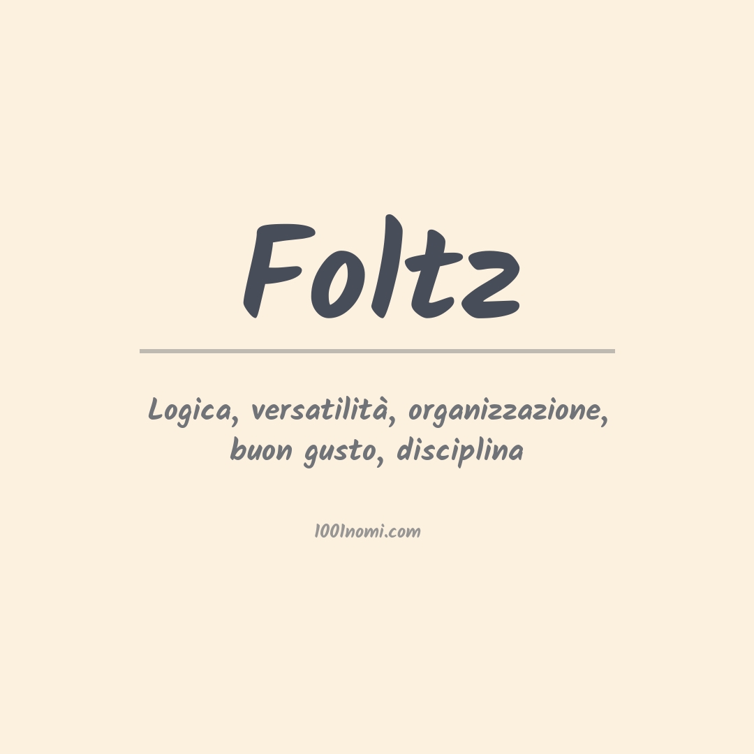 Significato del nome Foltz