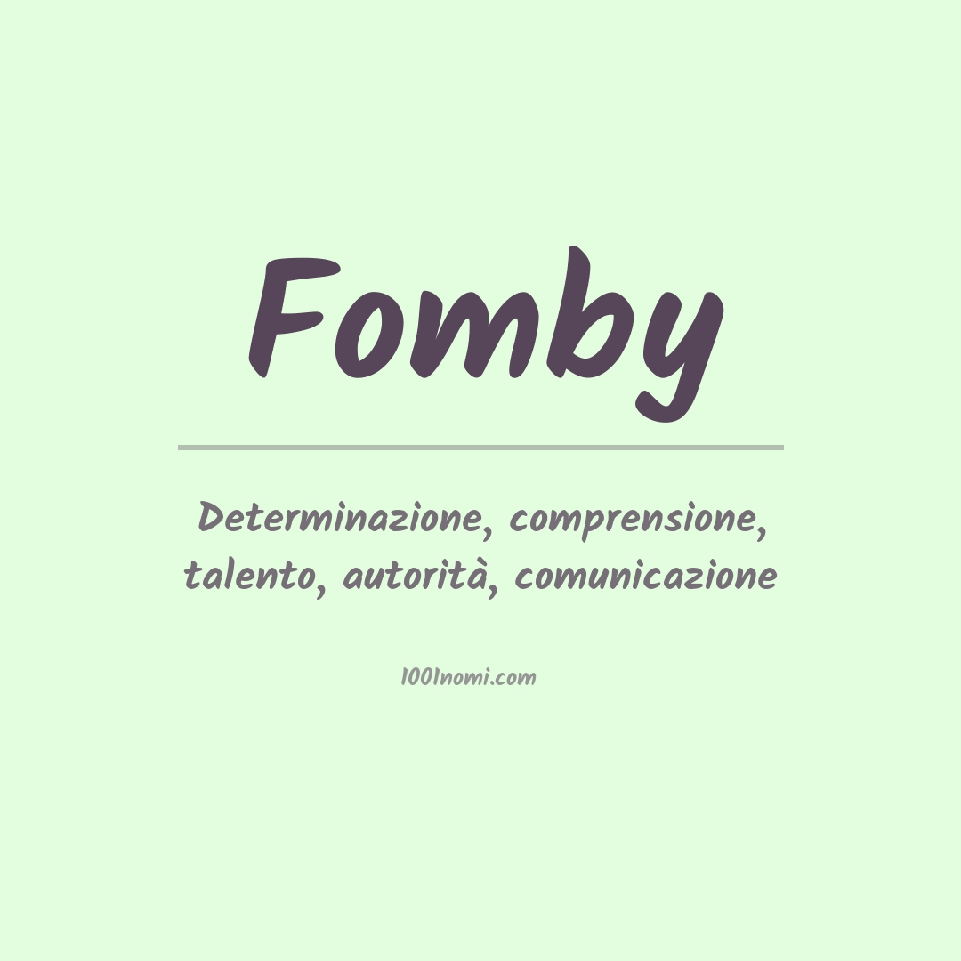 Significato del nome Fomby