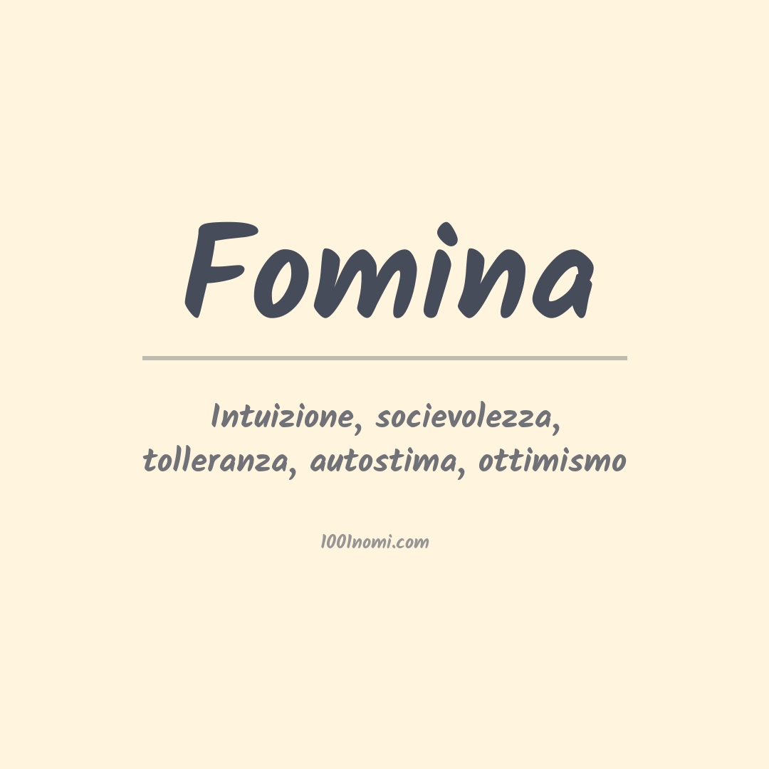 Significato del nome Fomina