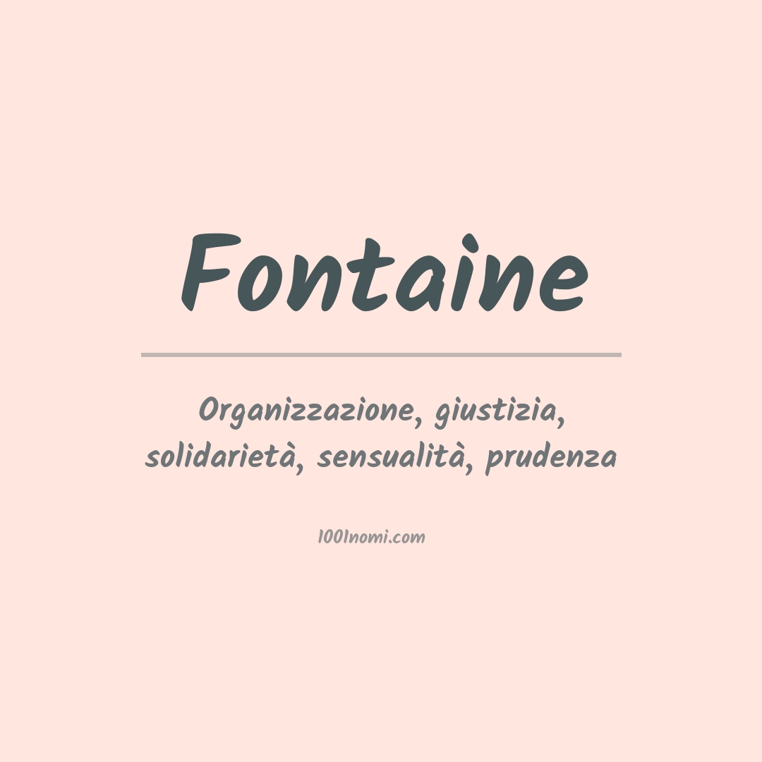 Significato del nome Fontaine