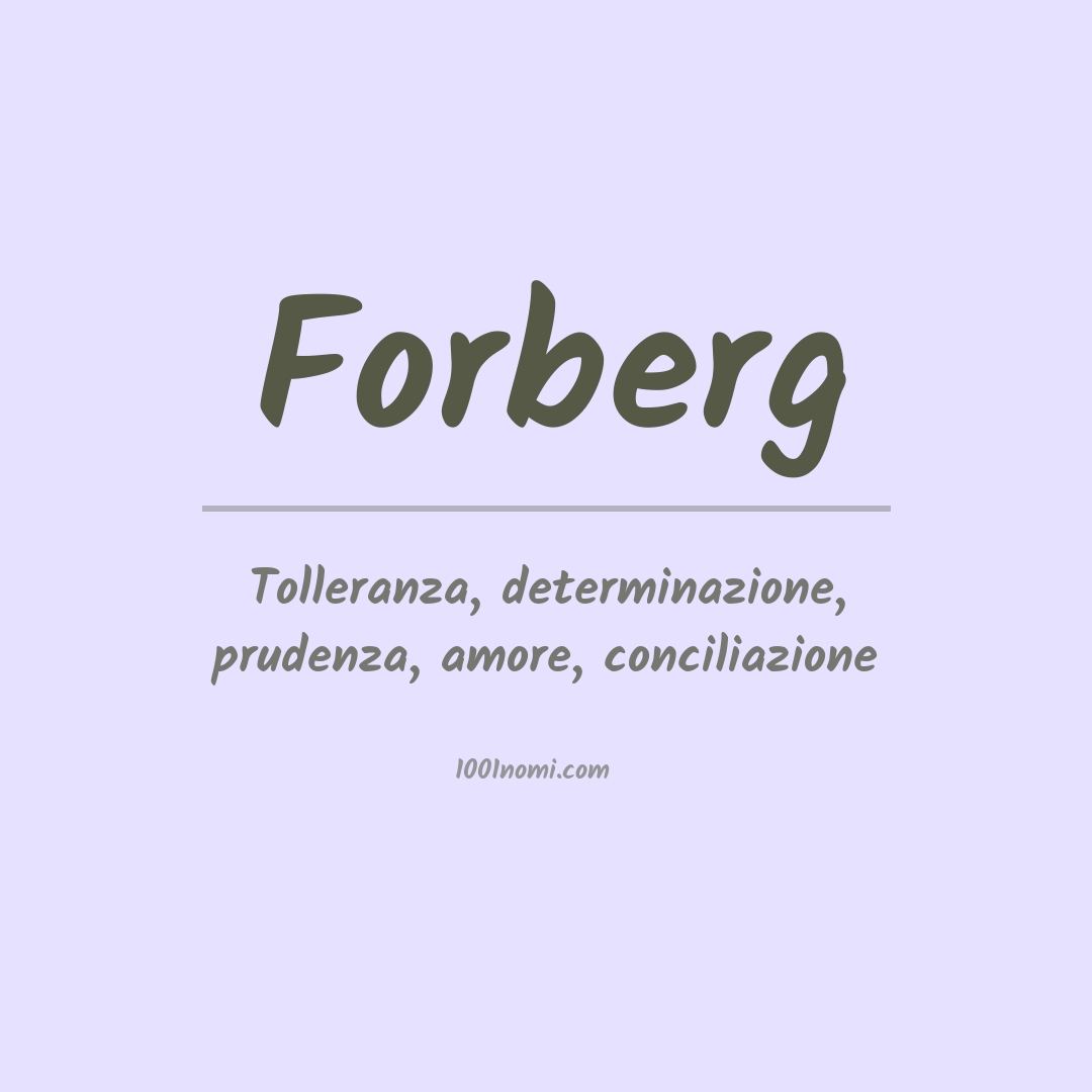 Significato del nome Forberg