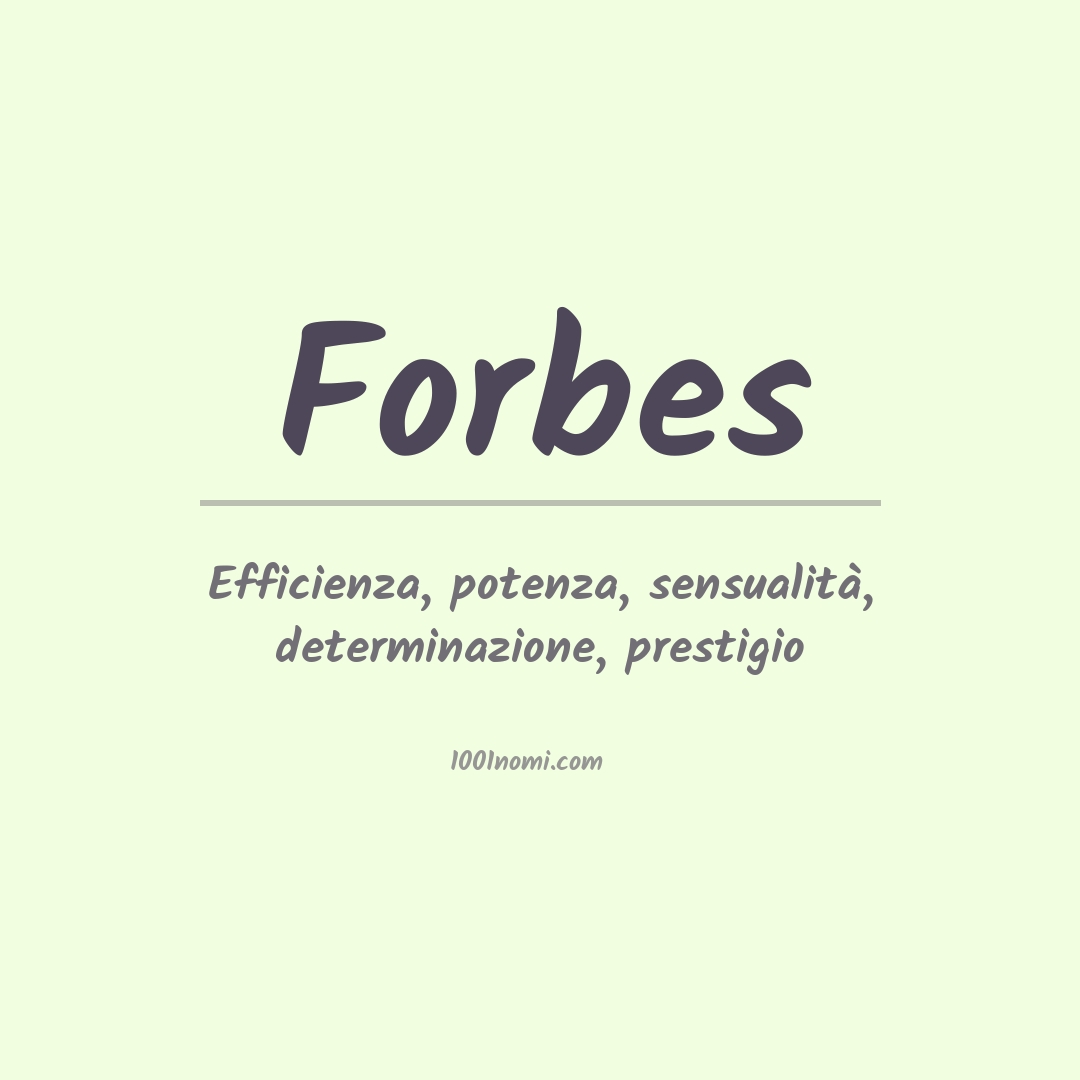 Significato del nome Forbes