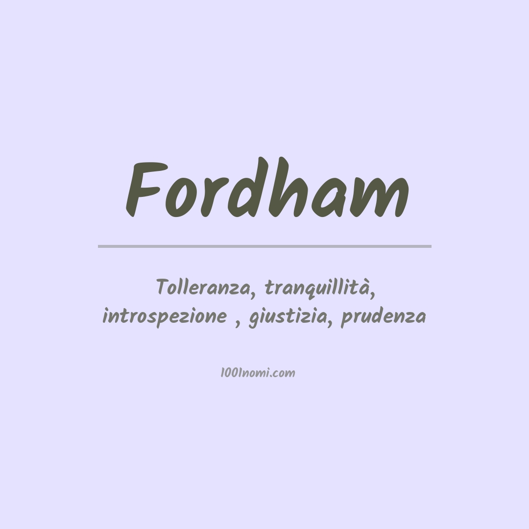 Significato del nome Fordham