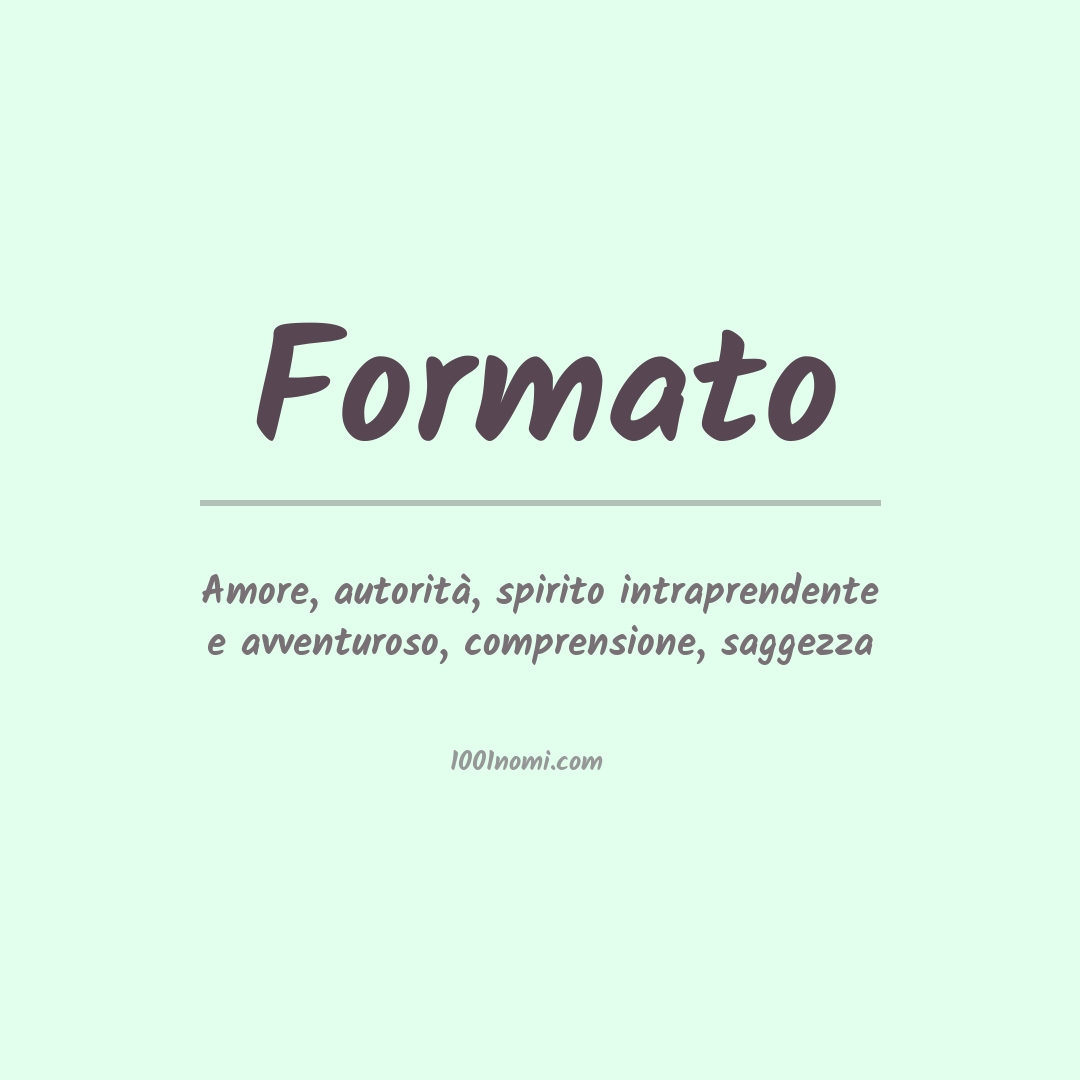 Significato del nome Formato