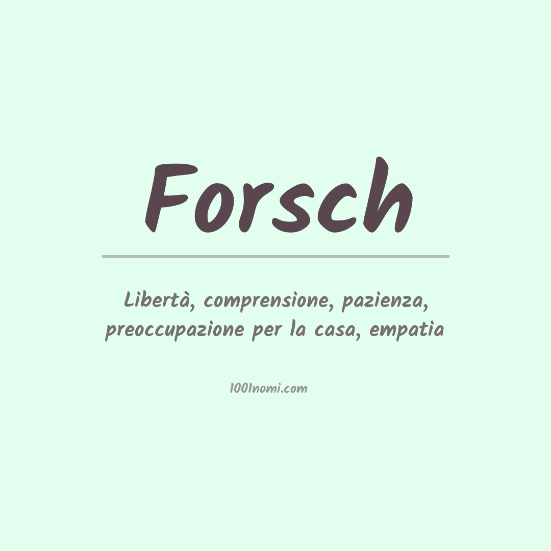 Significato del nome Forsch