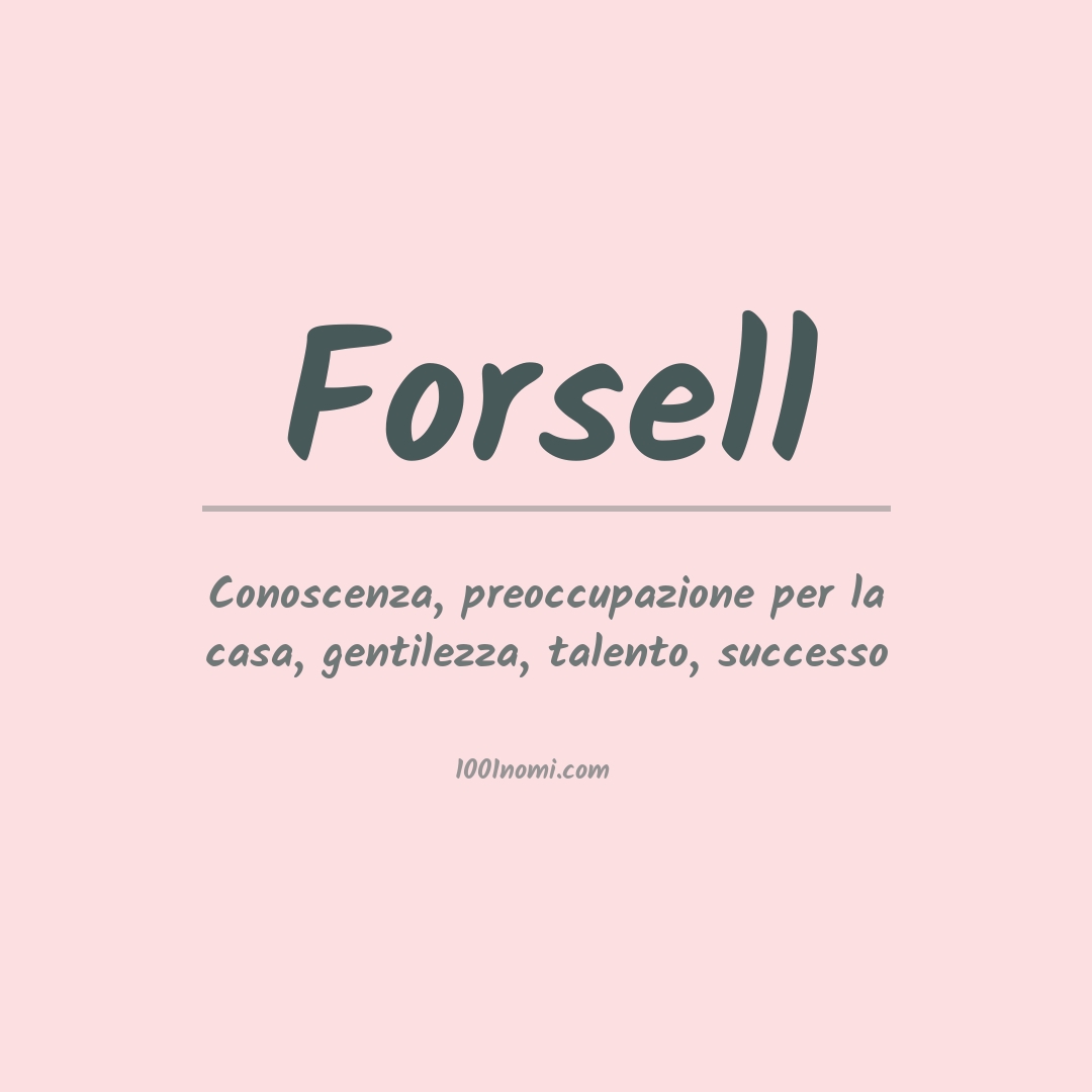 Significato del nome Forsell