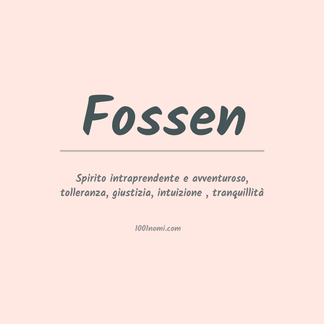 Significato del nome Fossen