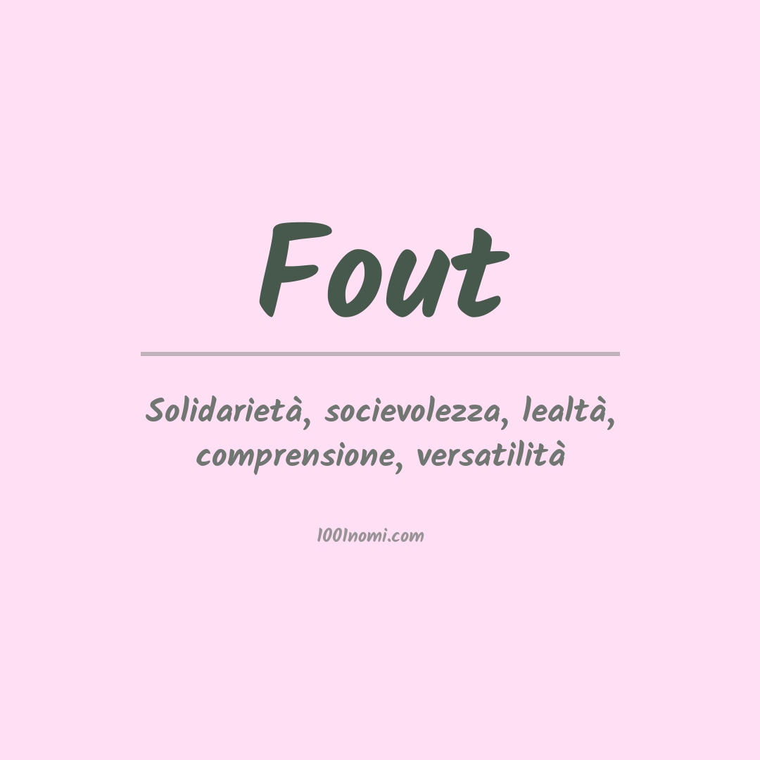 Significato del nome Fout