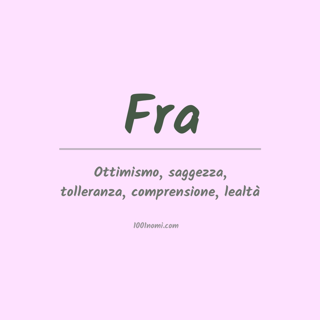 Significato del nome Fra Significato del nome Fra