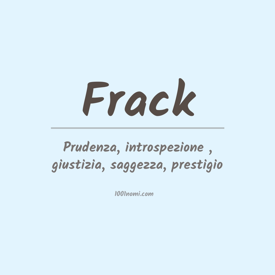 Significato del nome Frack