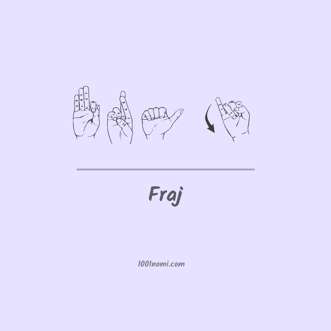 Fraj nella lingua dei segni Fraj nella lingua dei segni