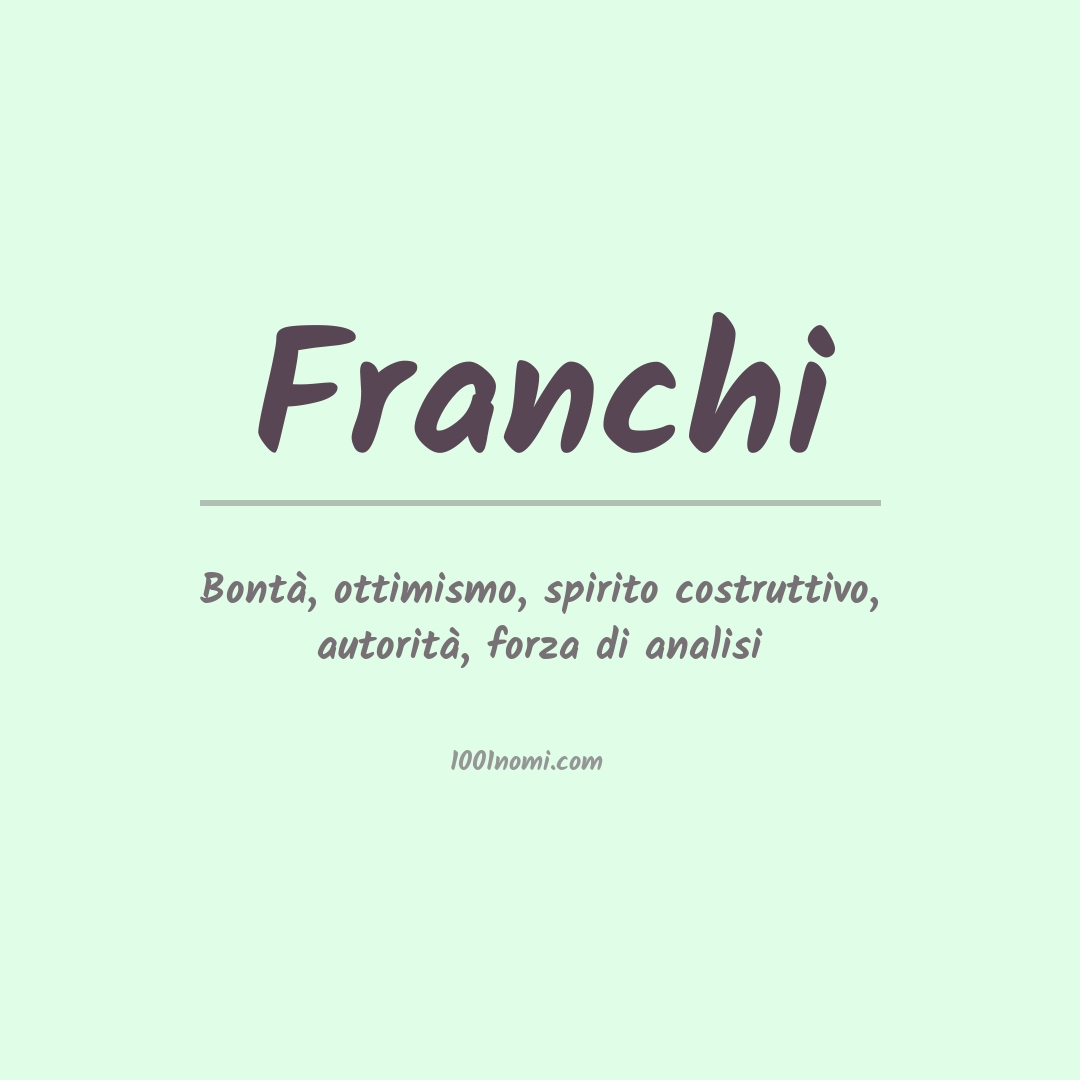 Significato del nome Franchi