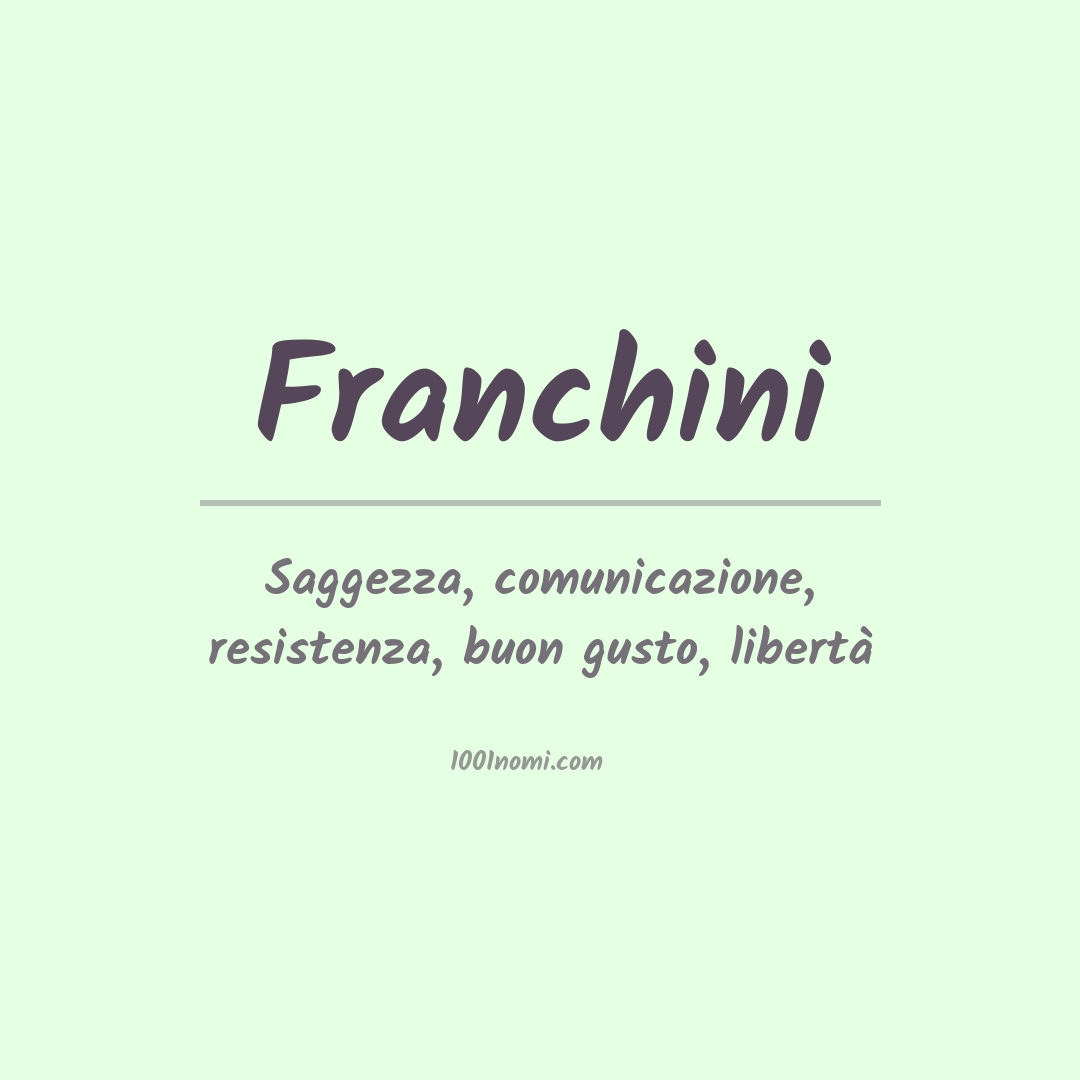 Significato del nome Franchini