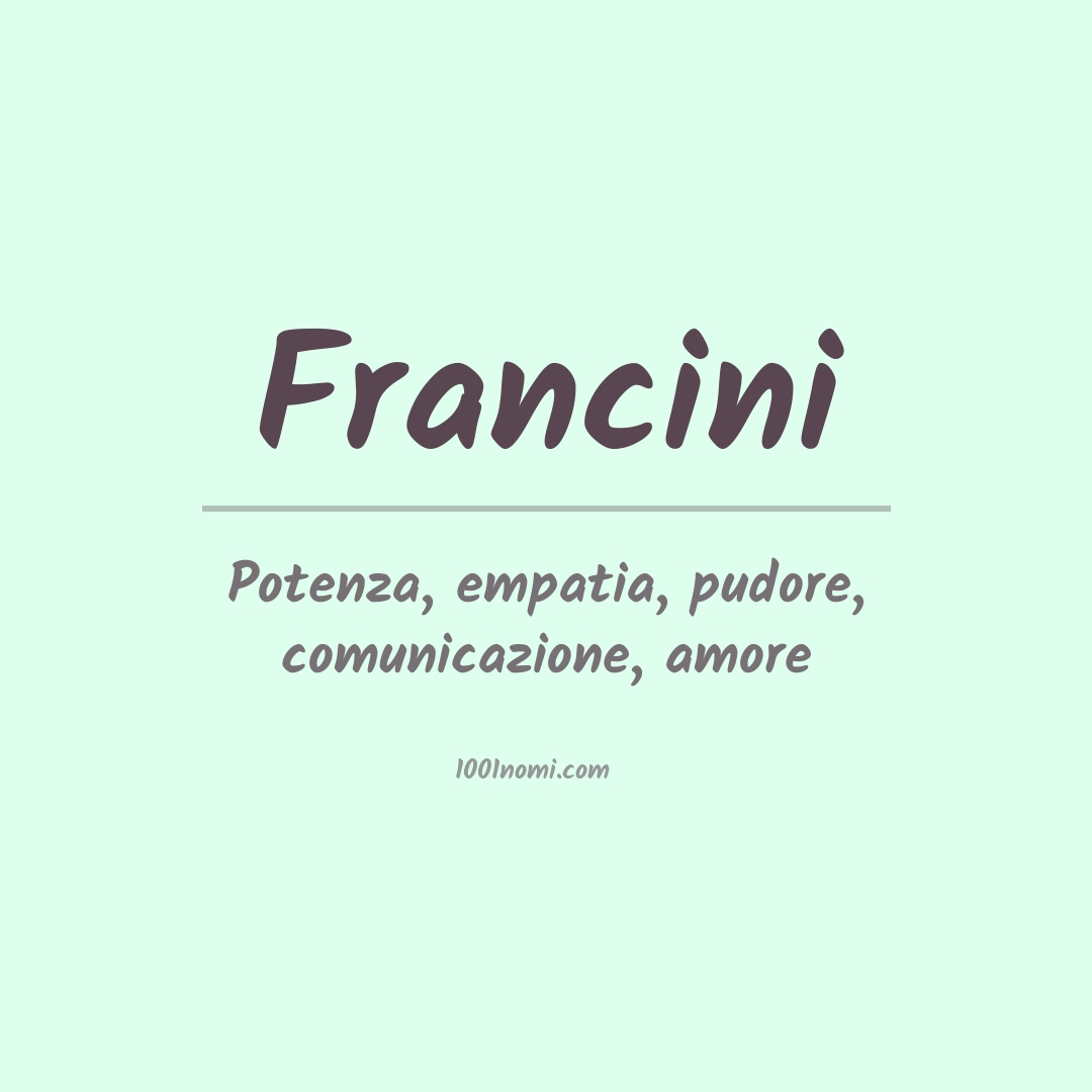 Significato del nome Francini Significato del nome Francini