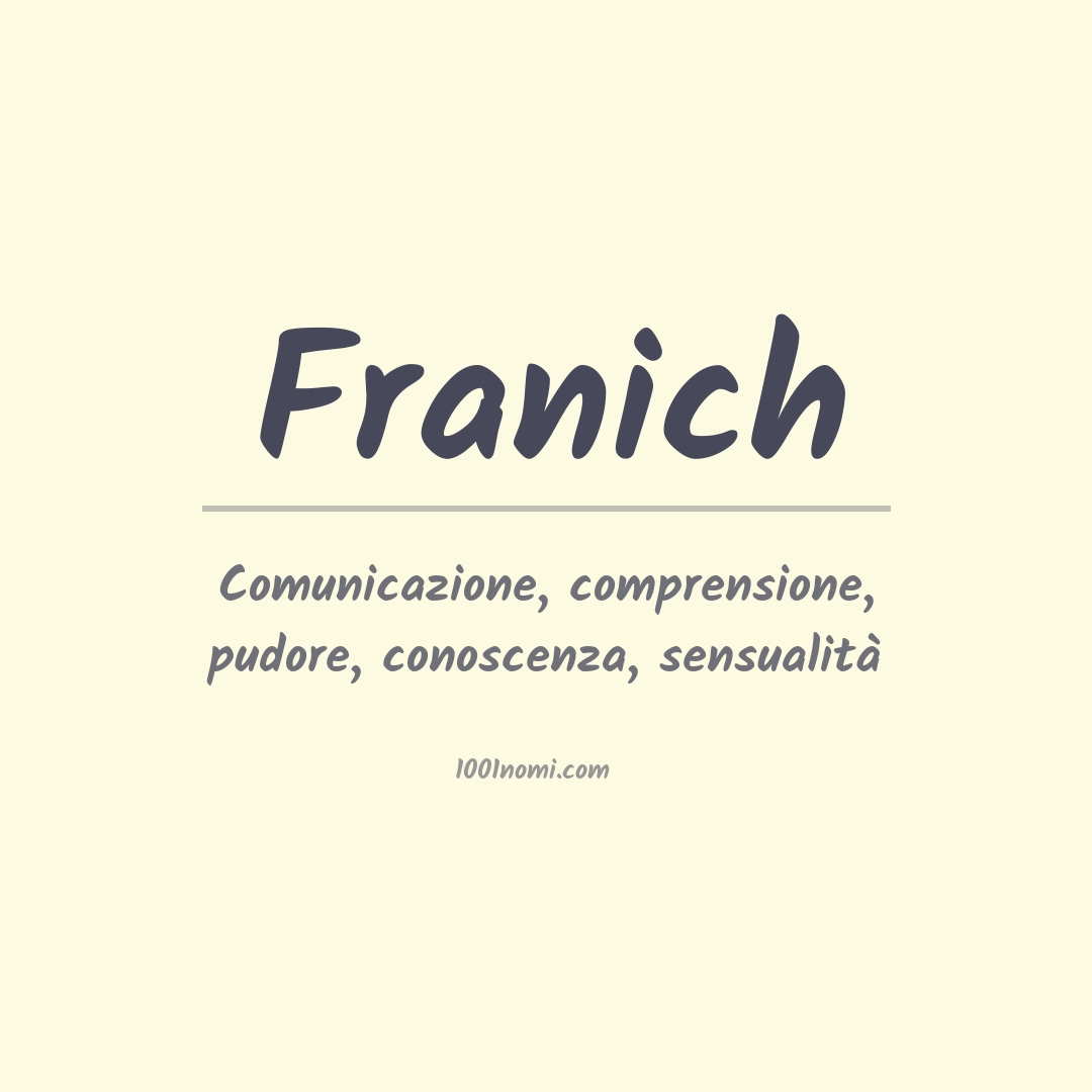 Significato del nome Franich